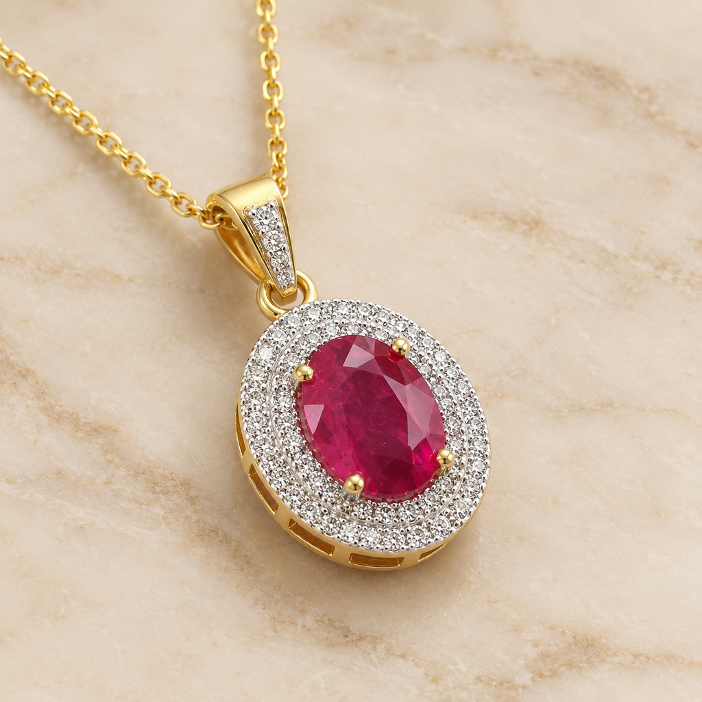 Ruby Halo Pendant