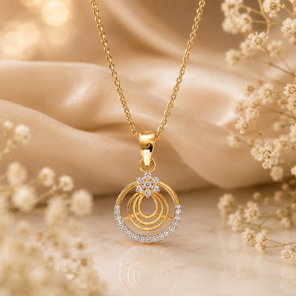 Ripple Pendant - 925 Silver 20K Gold Plated - SELEN