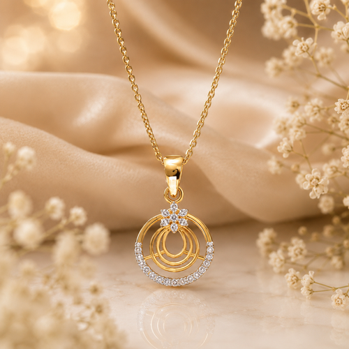 Ripple Pendant - 925 Silver 20K Gold Plated - SELEN
