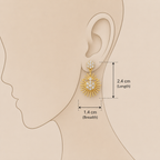 Sunburst Drop Earrings - Dimension Guide - SELEN