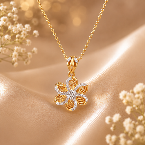 Bloom Forever Pendant - 925 Silver 20K Gold Plated - SELEN