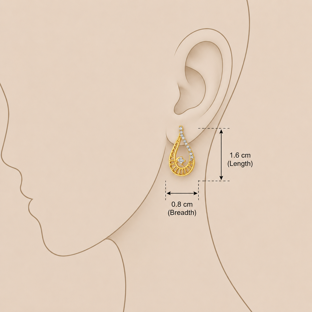 Teardrop Earrings - Dimension Guide - SELEN