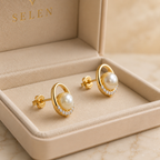 Purest Promise Earrings - 925 Silver 20K Gold Plated - SELEN