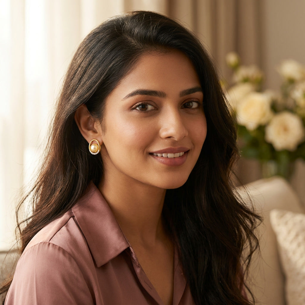 Sunlit Pearl Studs