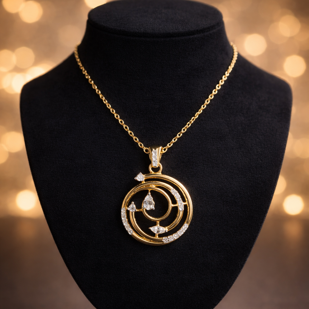 Spiral Grace Pendant - 925 Silver 20K Gold Plated - SELEN