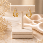 Teardrop Earrings - 925 Silver 20K Gold Plated - SELEN